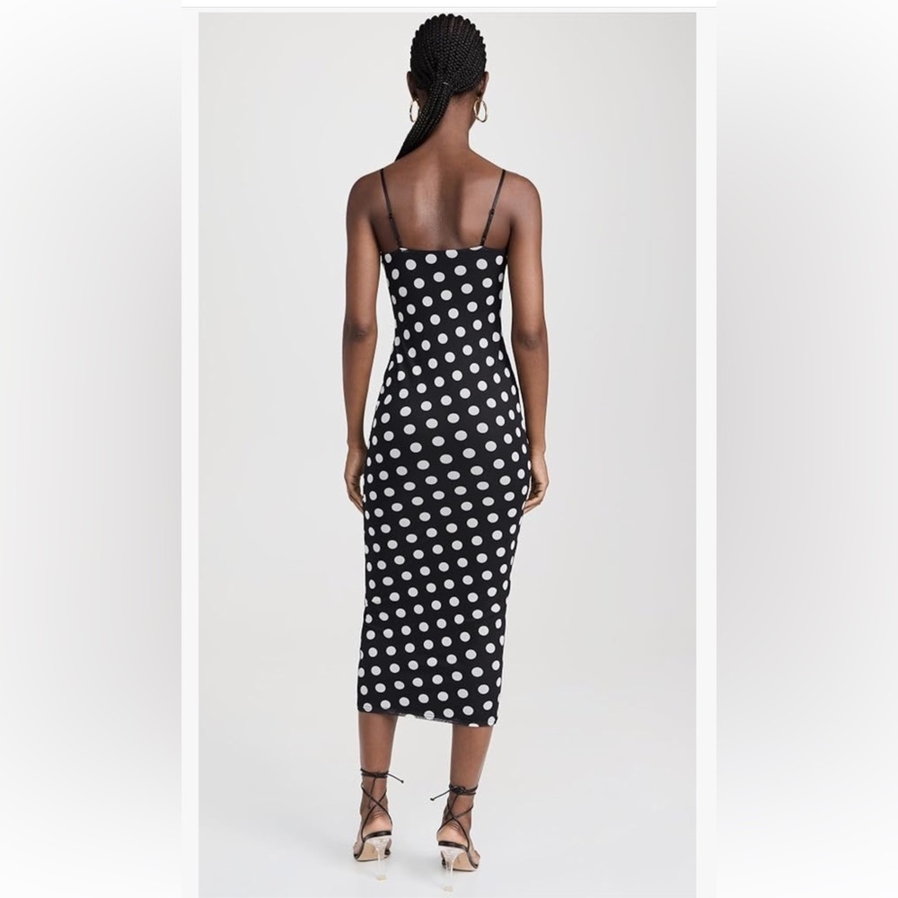 AFRM Black and White Polka Dot Spaghetti Strap Midi Dress.  Size L.  Sold out! - Picture 5 of 12